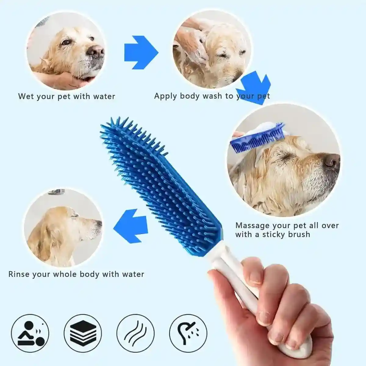 3pcs Dog Grooming Brush Set Soft Bristles for Easy Pet Care - Image 13