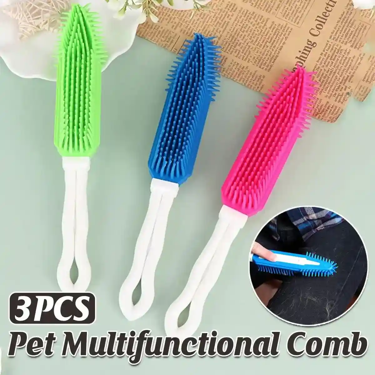 3pcs Dog Grooming Brush Set Soft Bristles for Easy Pet Care - Image 3