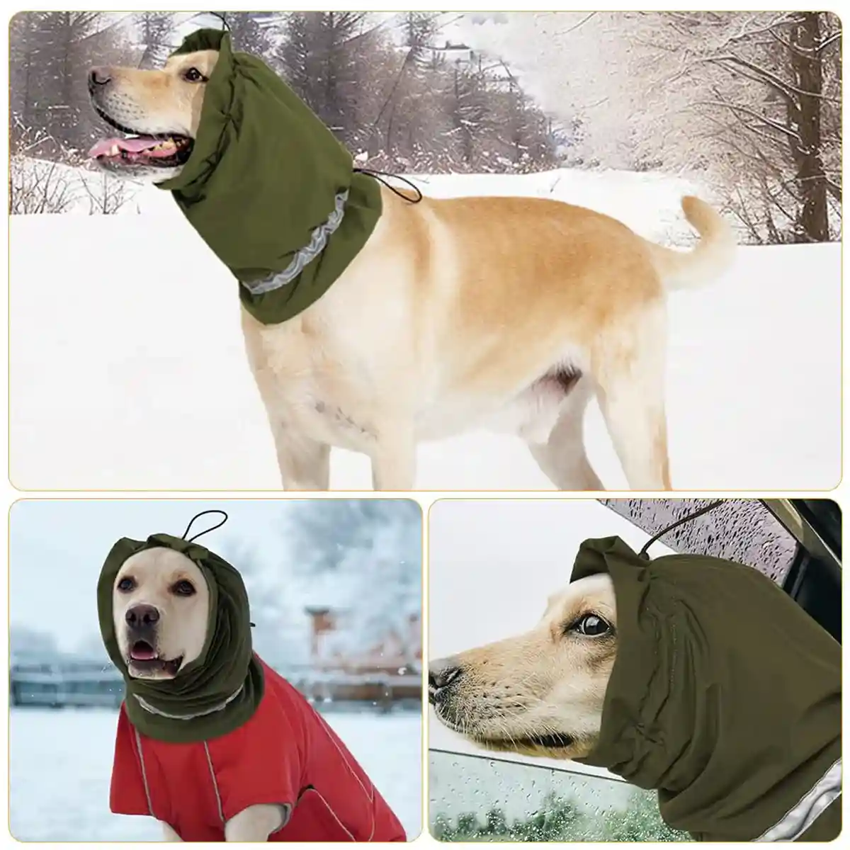 Dog Head Cover And Scarf Set Winter Warmth & Stress Relief Gear - Image 6
