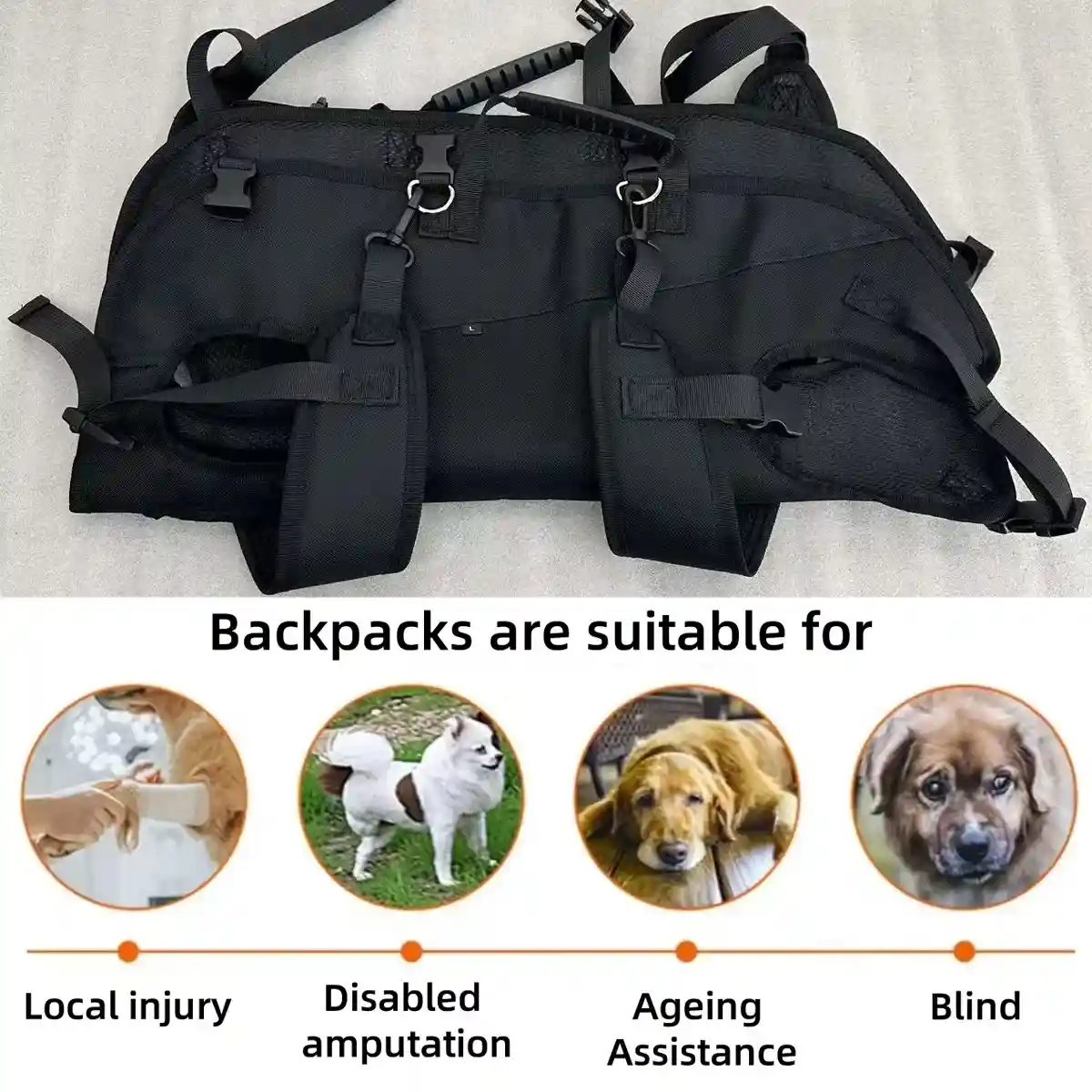 Dog Lift Harness Adjustable Support Carrying Harness for Pets - Image 2
