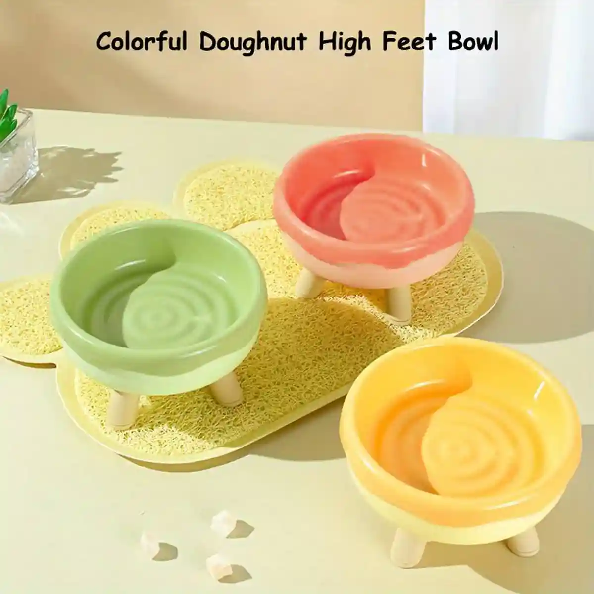 Cat Bowl Donut Cat Food Basin Anti-knock Drinking Bowl - Image 3