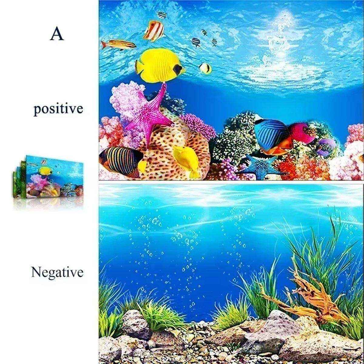 Double-Sided 3D Fish Tank Background Realistic PVC Aquarium Décor - Image 9