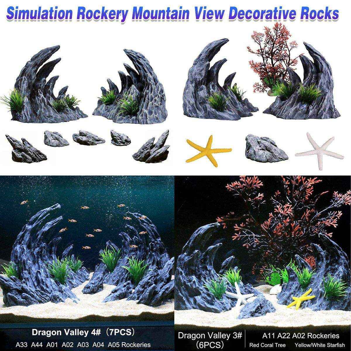 Dragon Stone Aquarium Rocks for Aquascape Resin Decorative Ornament