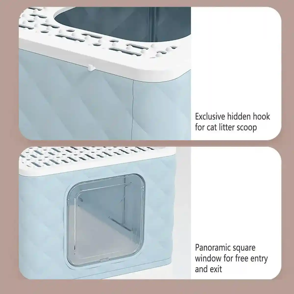 Drawer-Style Cat Litter Box with Scratching Board & Scoop - Image 4