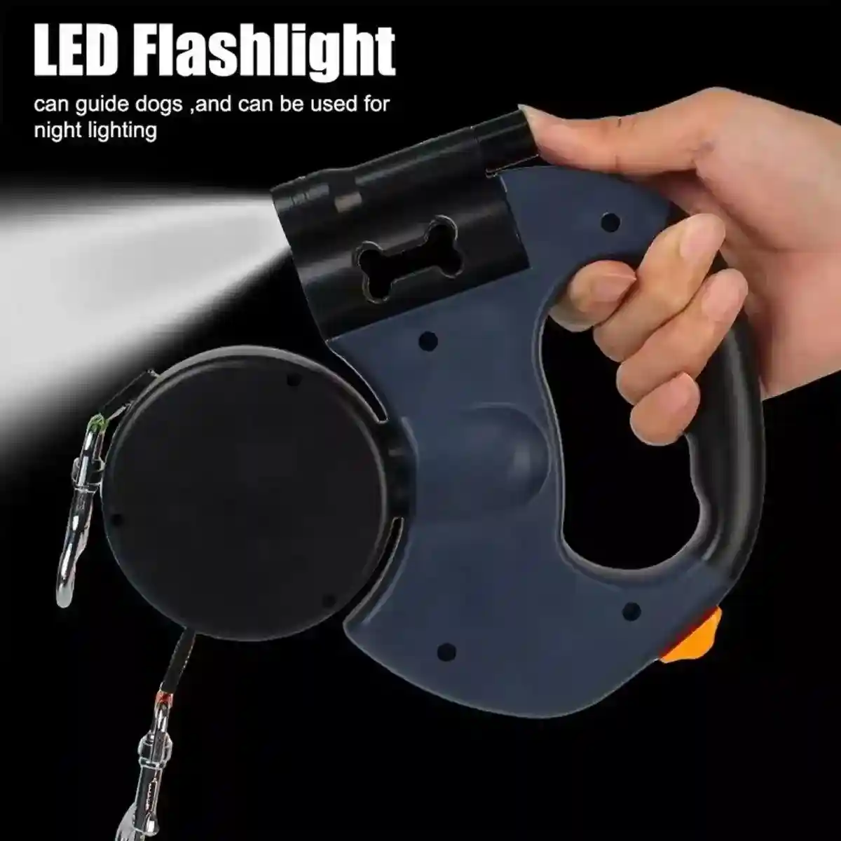 Dual Retractable Dog Leash with 360° Swivel and LED Flashlight - Image 18