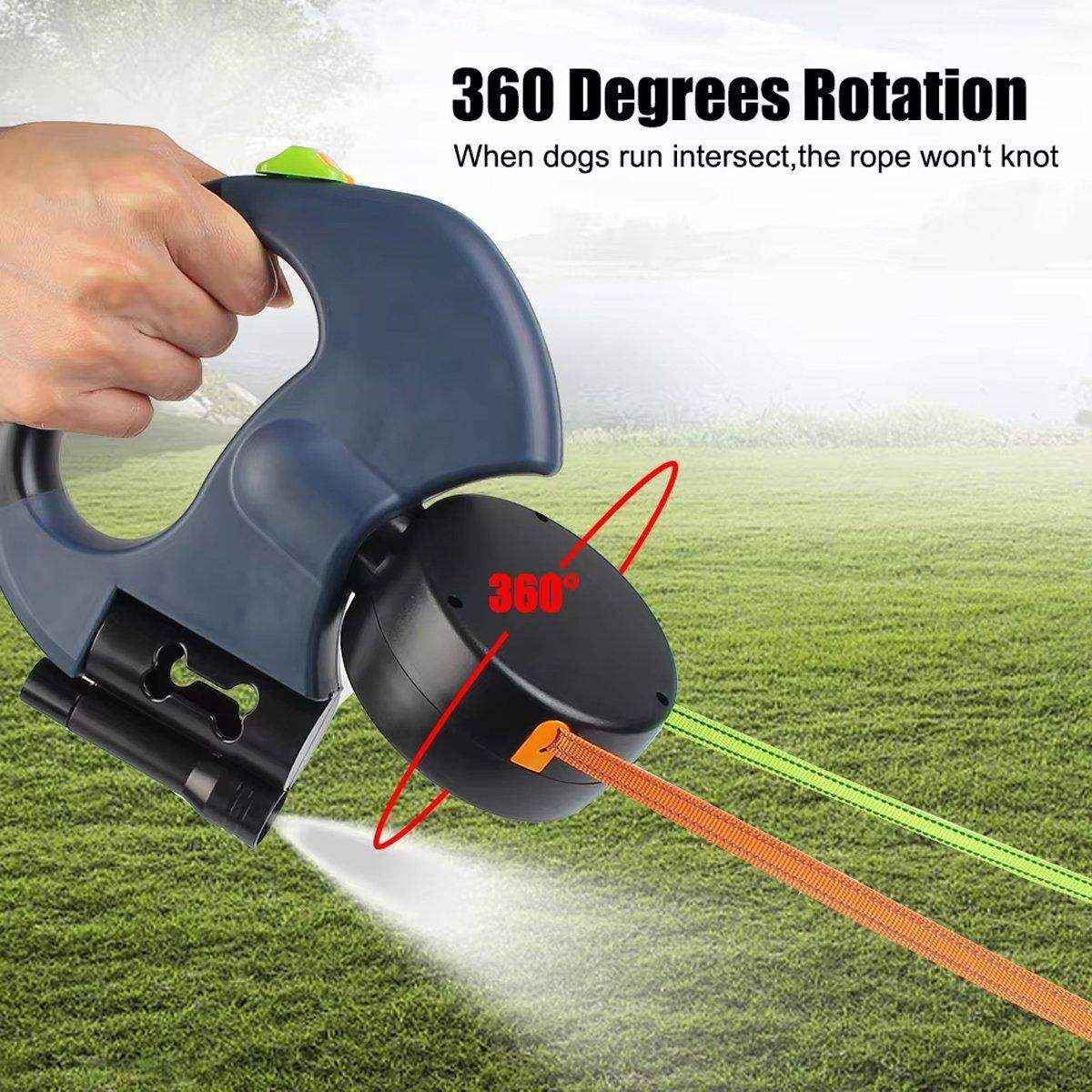 Dual Retractable Dog Leash with 360° Swivel and LED Flashlight - Image 5