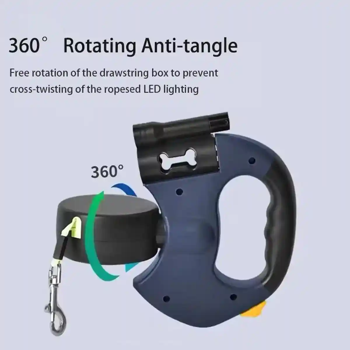 Dual Retractable Dog Leash with 360° Swivel and LED Flashlight - Image 8