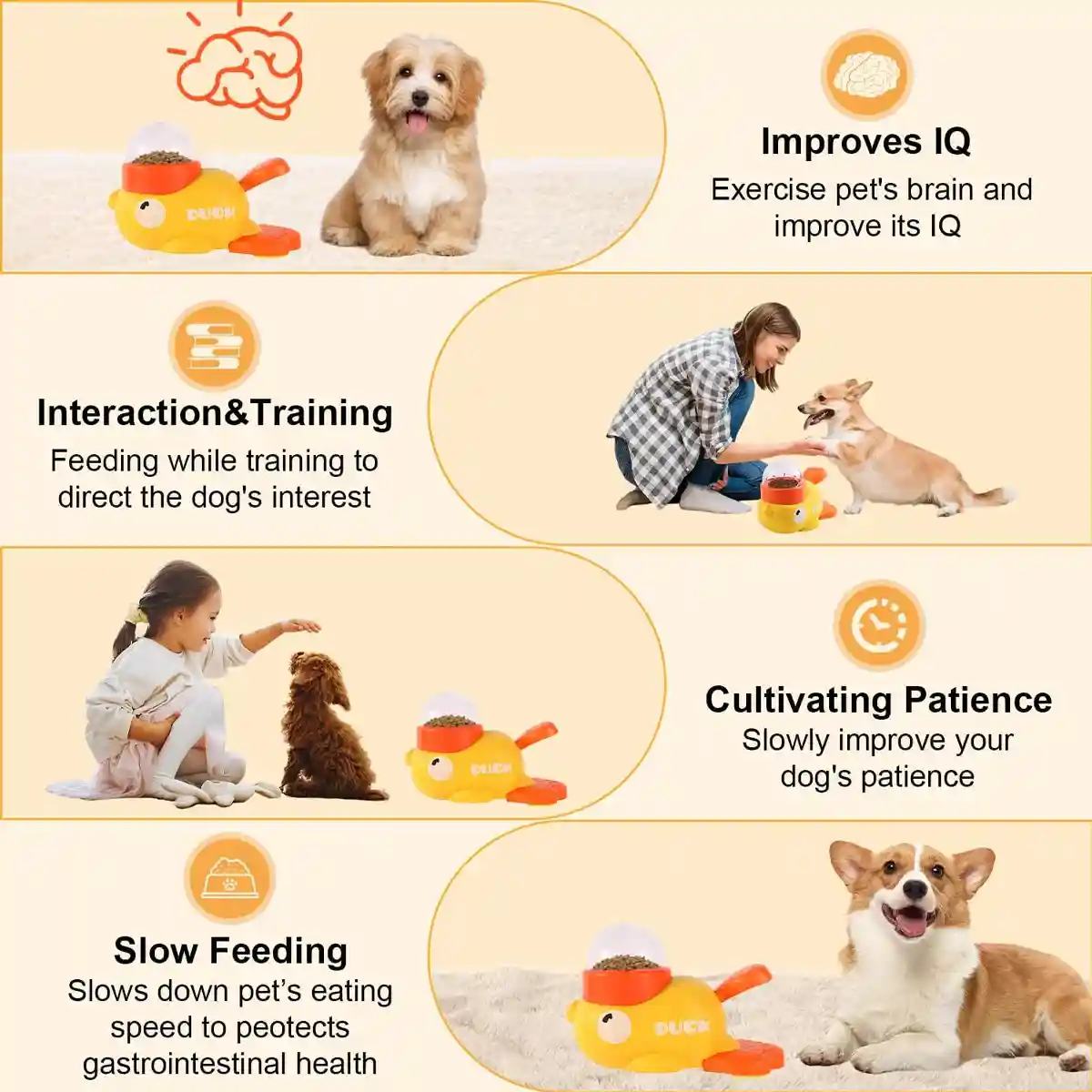 Duck Slow Feeder Toy for Dogs Interactive Puzzle Treat Dispenser - Image 9