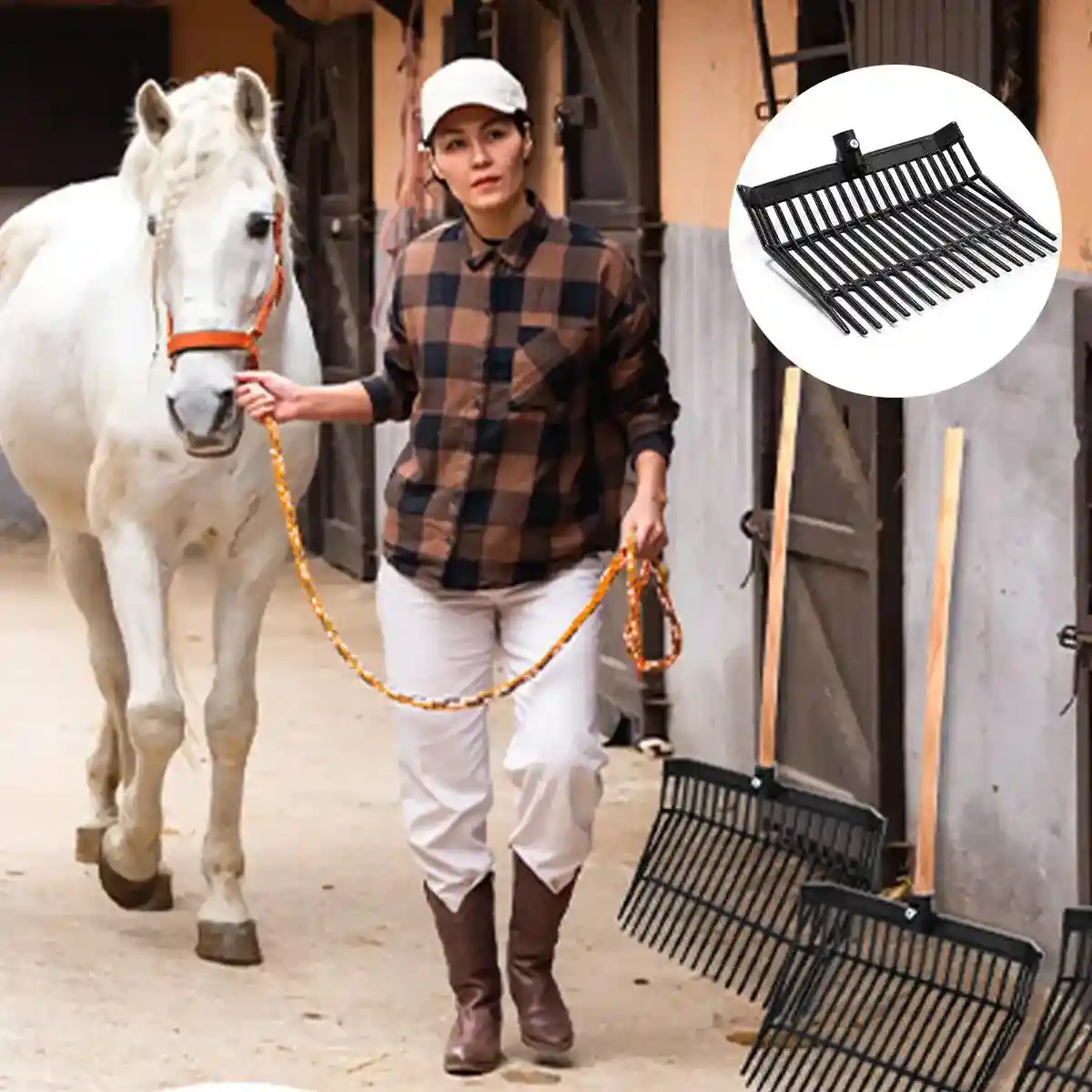 Durable ABS Horse Pitchfork Lightweight Stable & Garden Cleaning Tool - Image 8