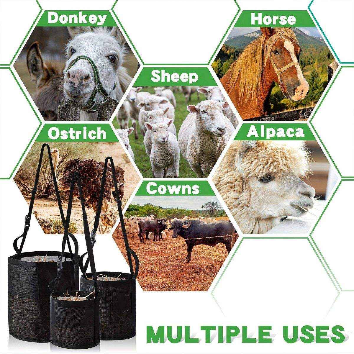 Durable Adjustable Horse Feeding Bag Slow Feed Hay Bag for Travel & Daily Use - Image 10