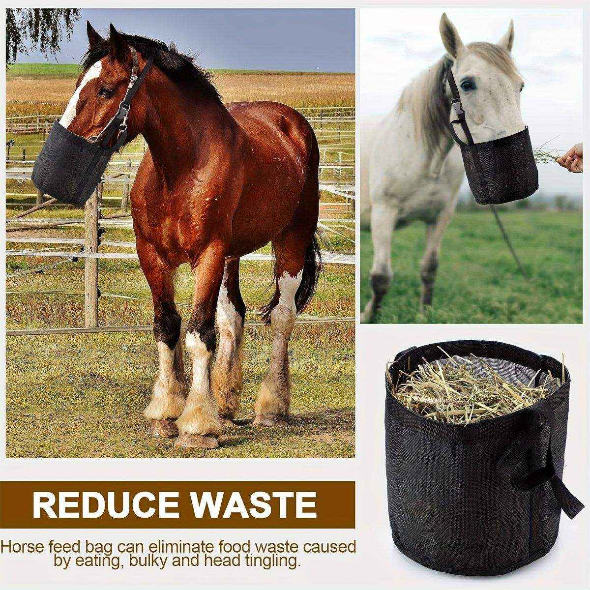 Durable Adjustable Horse Feeding Bag Slow Feed Hay Bag for Travel & Daily Use - Image 11