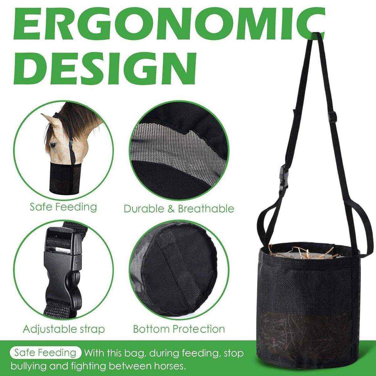 Durable Adjustable Horse Feeding Bag Slow Feed Hay Bag for Travel & Daily Use - Image 12
