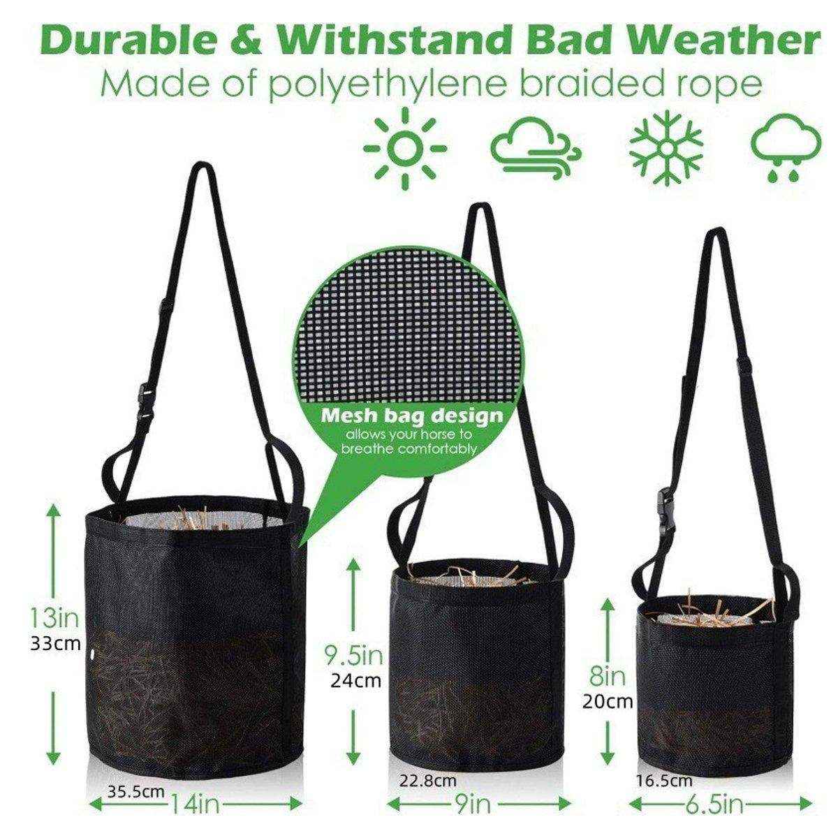 Durable Adjustable Horse Feeding Bag Slow Feed Hay Bag for Travel & Daily Use - Image 13
