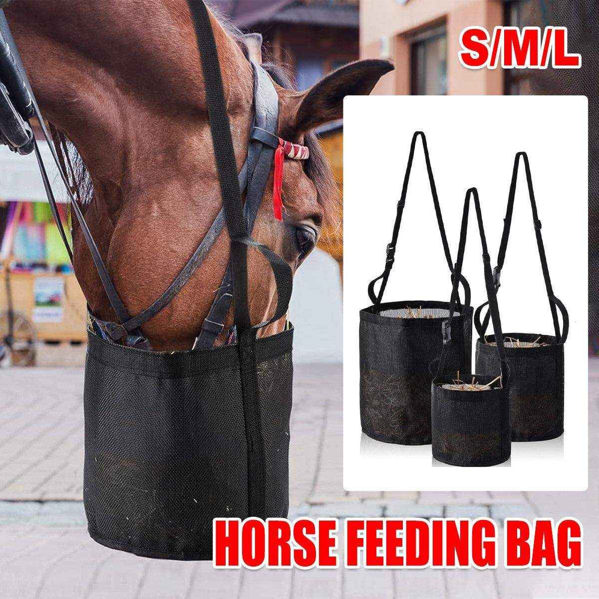 Durable Adjustable Horse Feeding Bag Slow Feed Hay Bag for Travel & Daily Use - Image 2