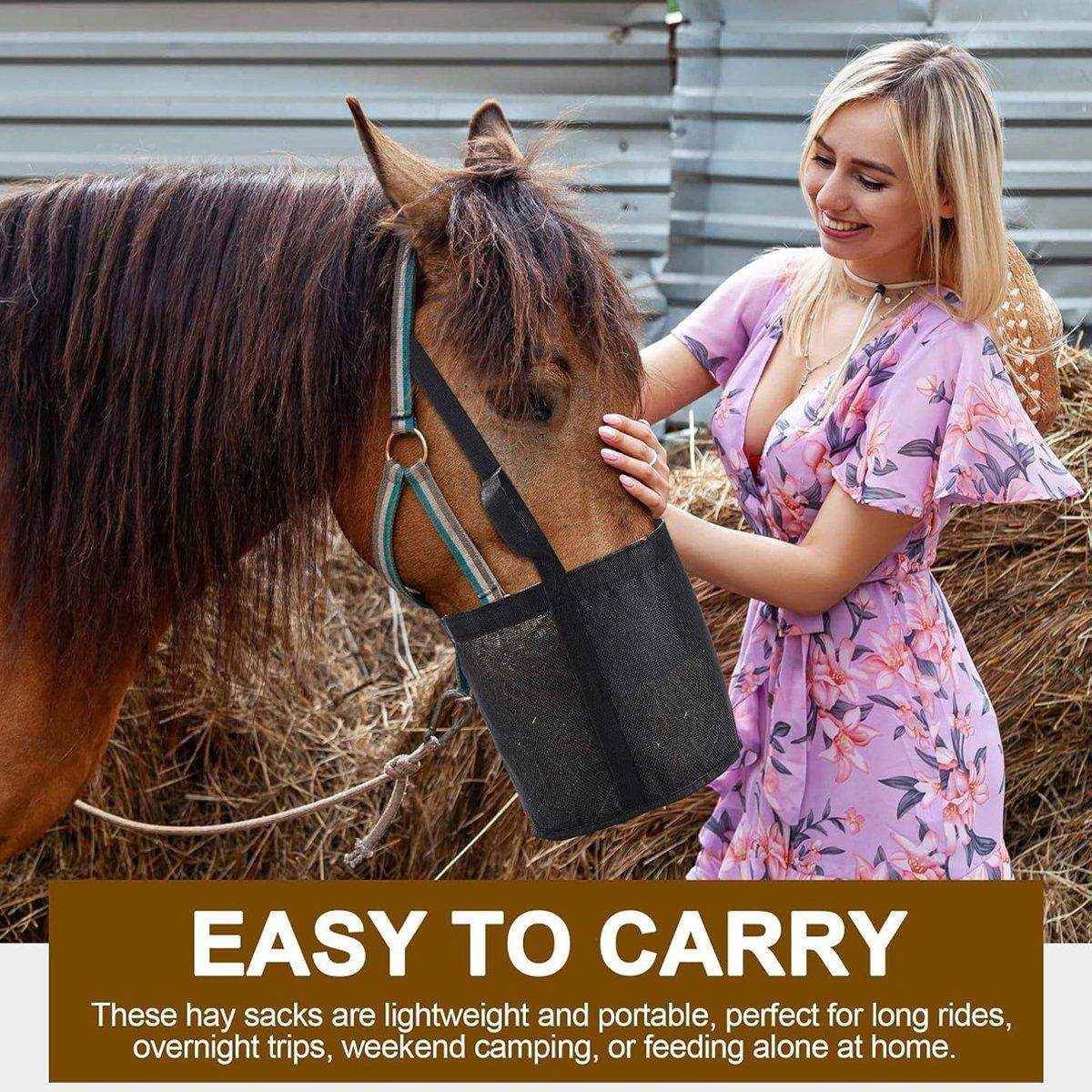 Durable Adjustable Horse Feeding Bag Slow Feed Hay Bag for Travel & Daily Use - Image 5