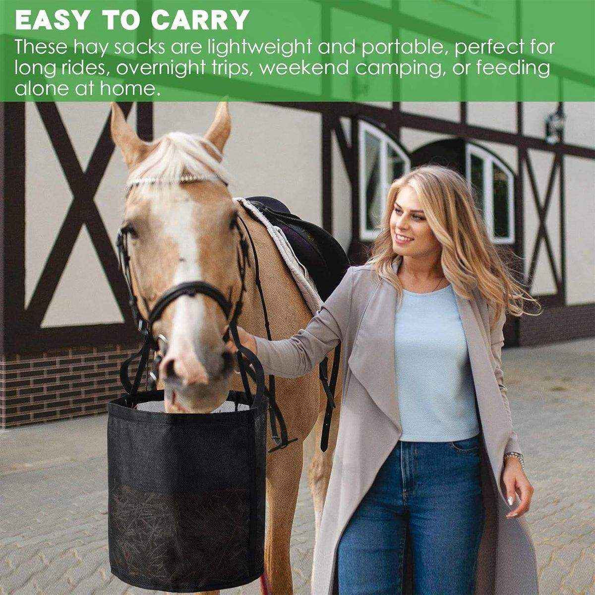 Durable Adjustable Horse Feeding Bag Slow Feed Hay Bag for Travel & Daily Use - Image 7