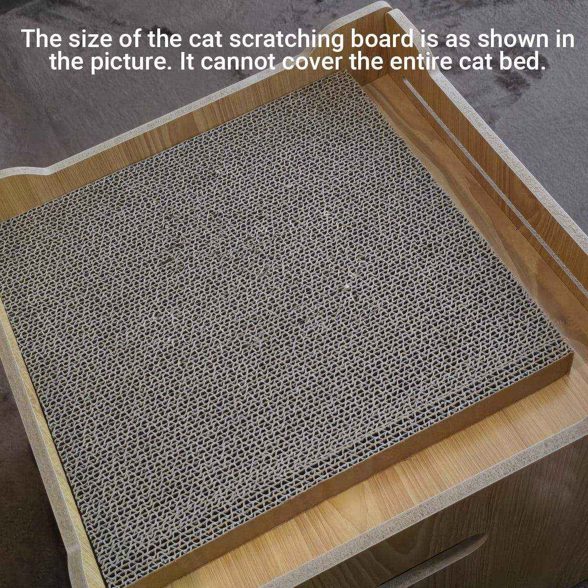 Eco-Friendly Cat Scratcher Lounge - Natural Wood & Corrugated Board - Image 8