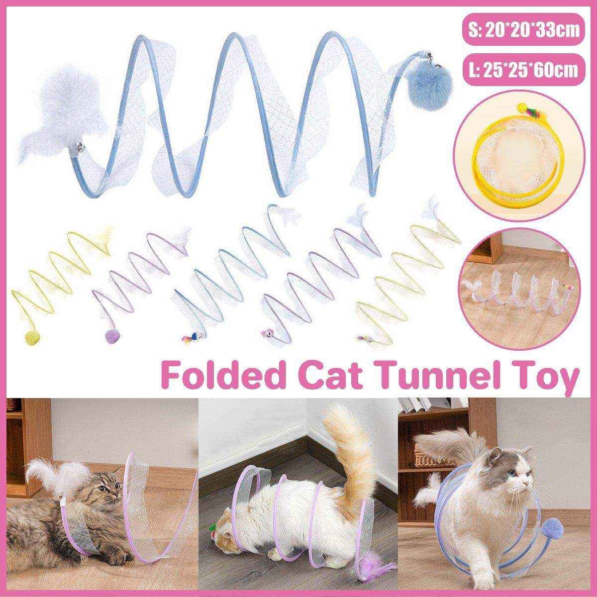 Durable Cat Toy Bundle with Collapsible Tunnel - Image 3