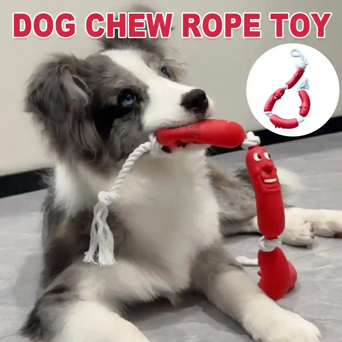 Durable Dog Chew Rope Toy Sausage Design for Small & Medium Breeds - Image 2