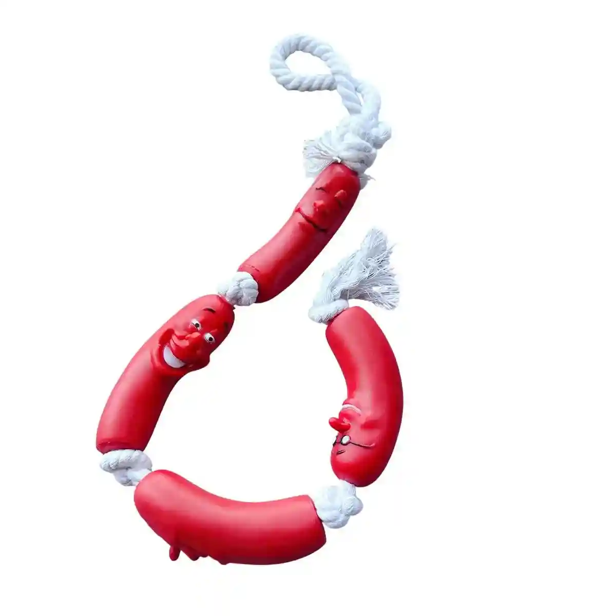 Durable Dog Chew Rope Toy Sausage Design for Small & Medium Breeds - Image 3