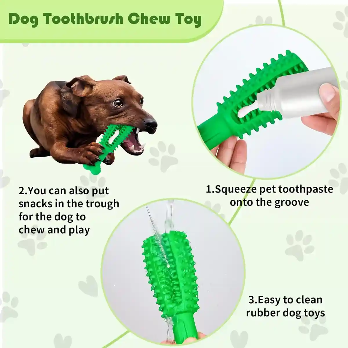 Durable Dog Chew Toy Dental Teething Treat Dispenser For Anxiety Relief - Image 4