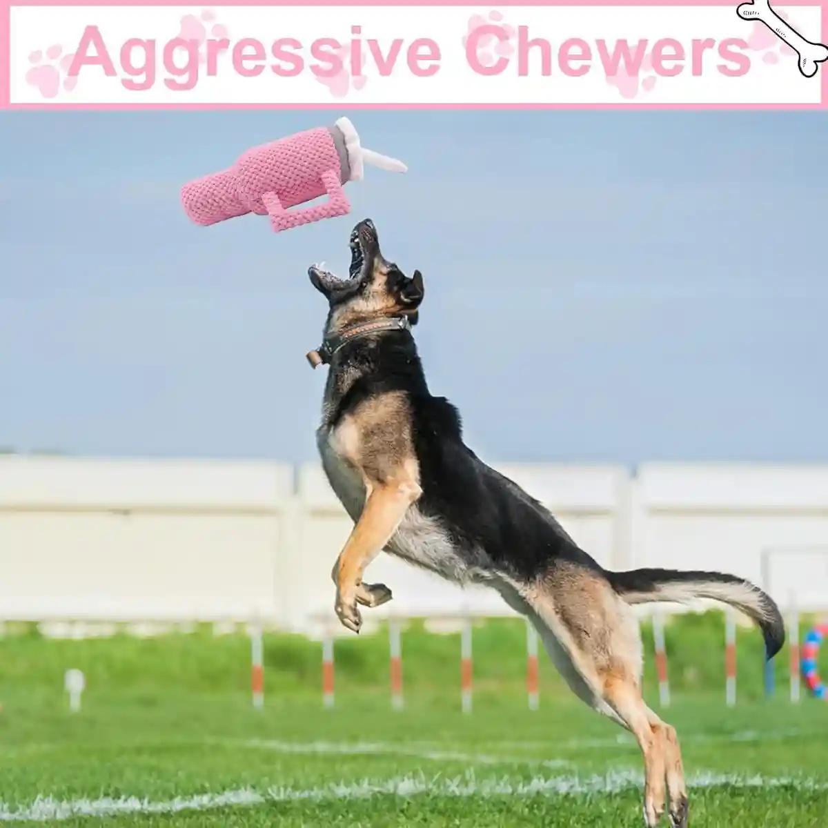 Durable Dog Chew Toy with Squeaker Plush Milk Bottle Pillow - Image 3
