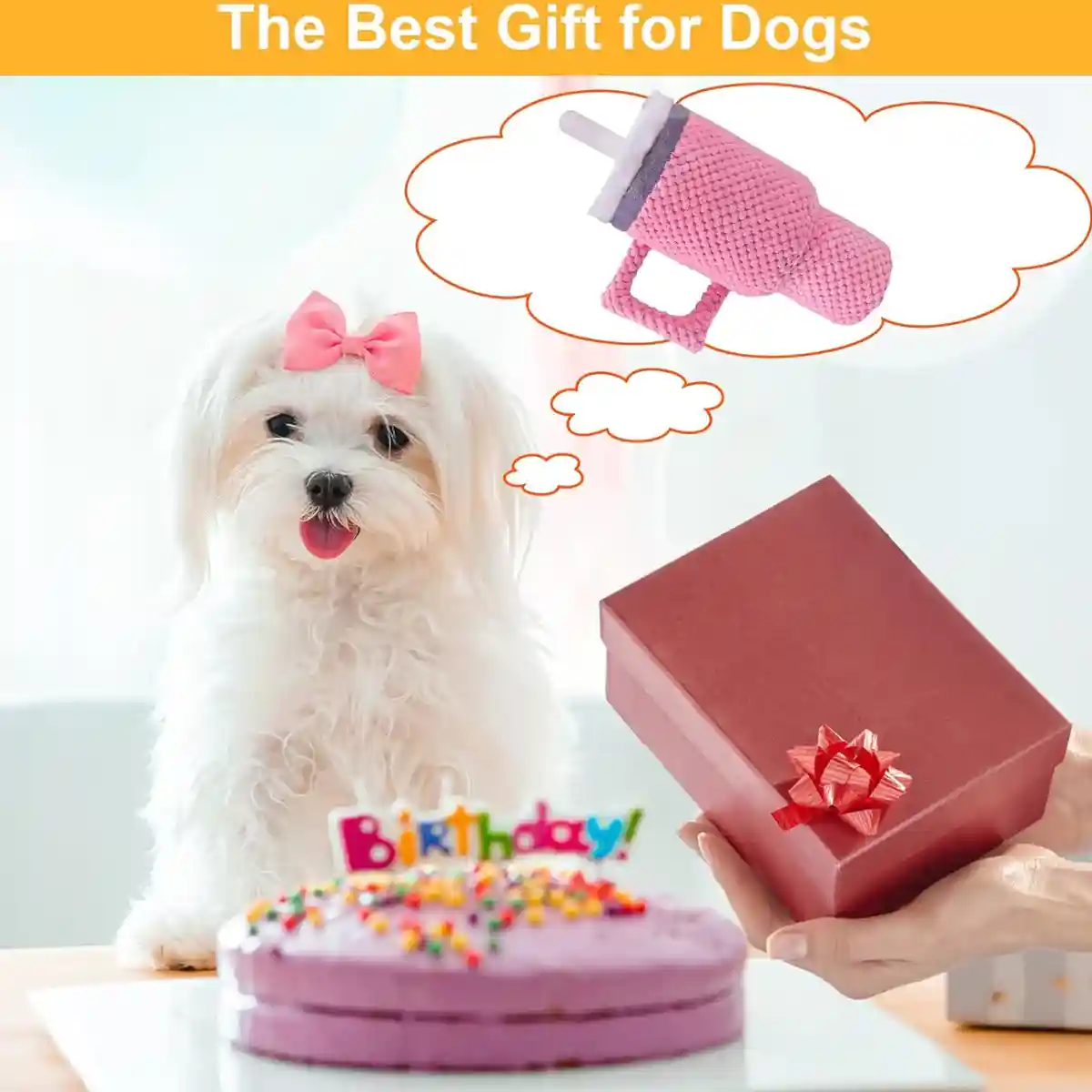 Durable Dog Chew Toy with Squeaker Plush Milk Bottle Pillow - Image 5