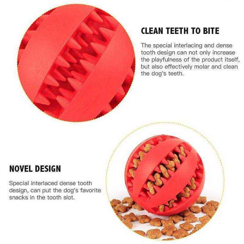 Dog Chew Toy Rubber Ball Dental Clean Teeth Healthy Food Dispenser Puppy Pet - Image 6