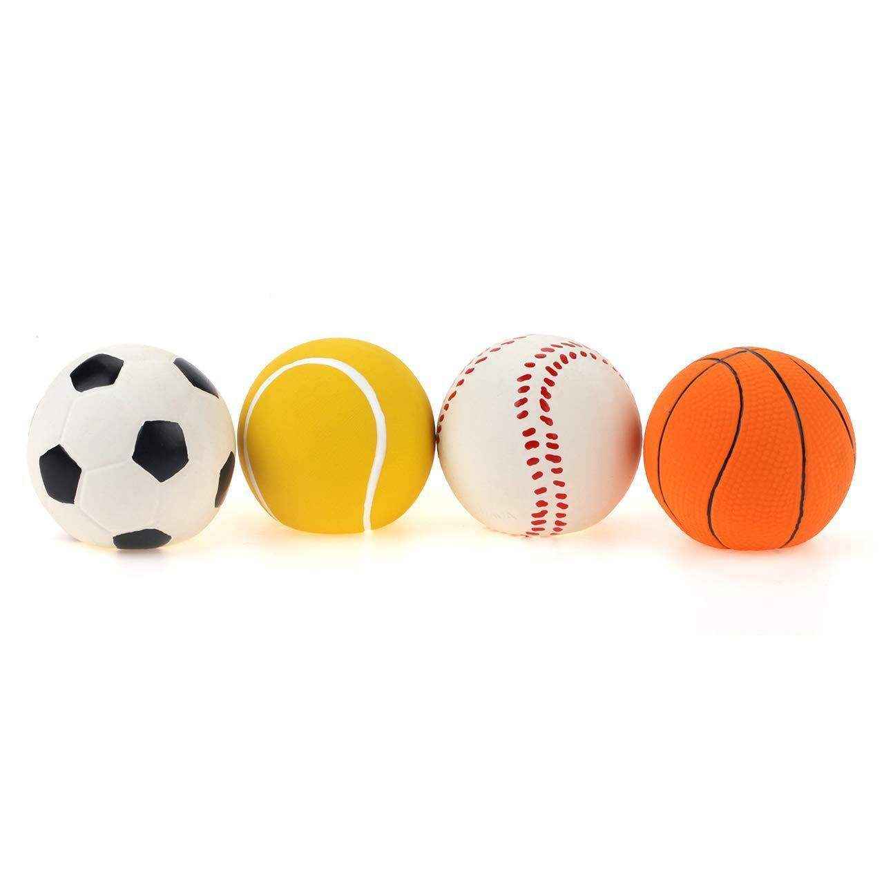 4x Mini Pet Sports Rubber Balls 6cm - Image 2