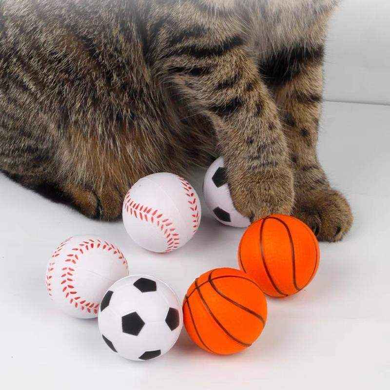 4x Mini Pet Sports Rubber Balls 6cm - Image 3