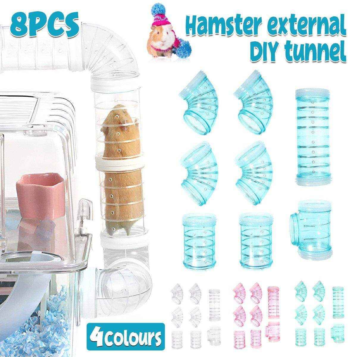 8X Hamster Tubes Cage Tunnel For Squirrel Guinea Pig Hedgehog