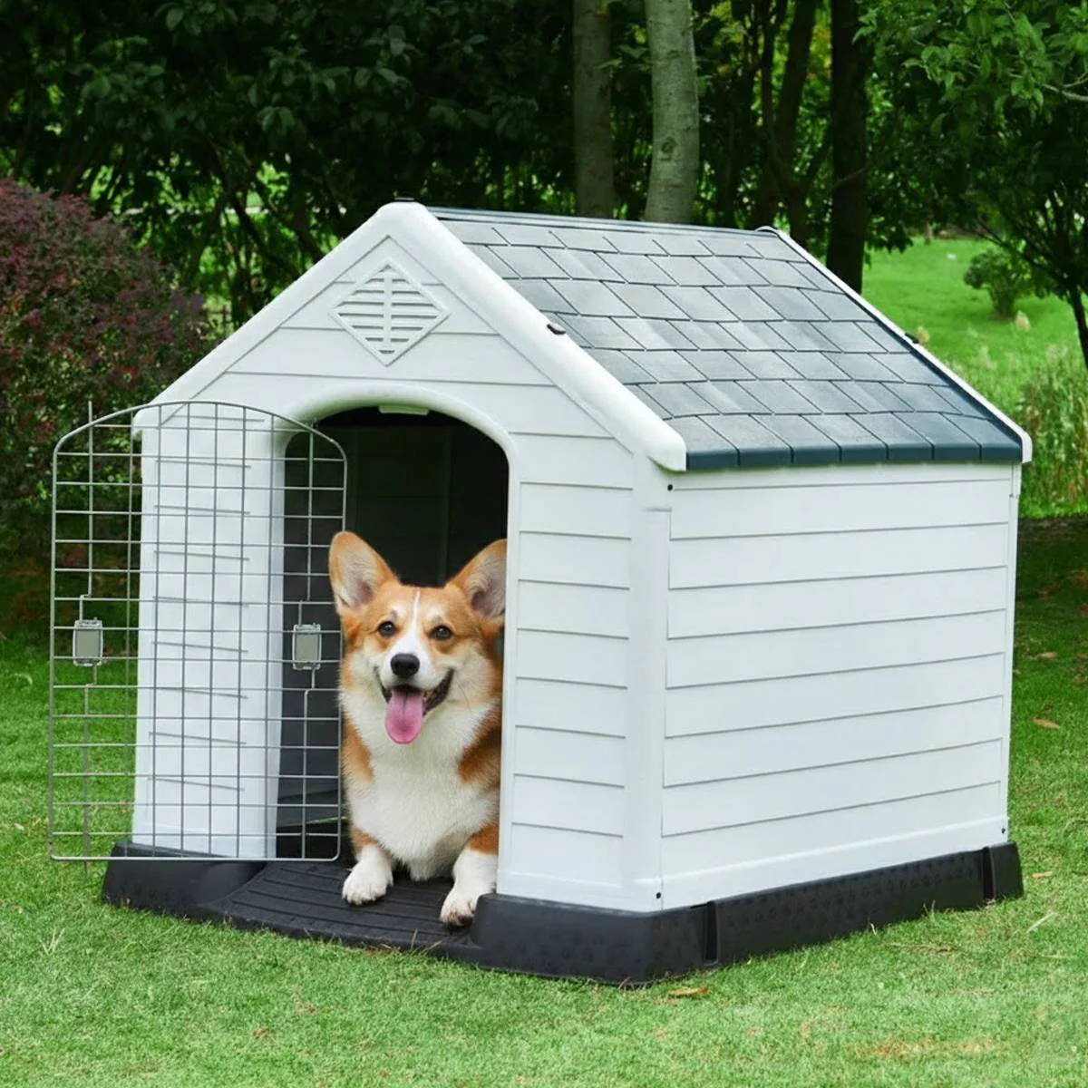 Durable Outdoor Dog House Waterproof Plastic Kennel with Lockable Door - Image 10
