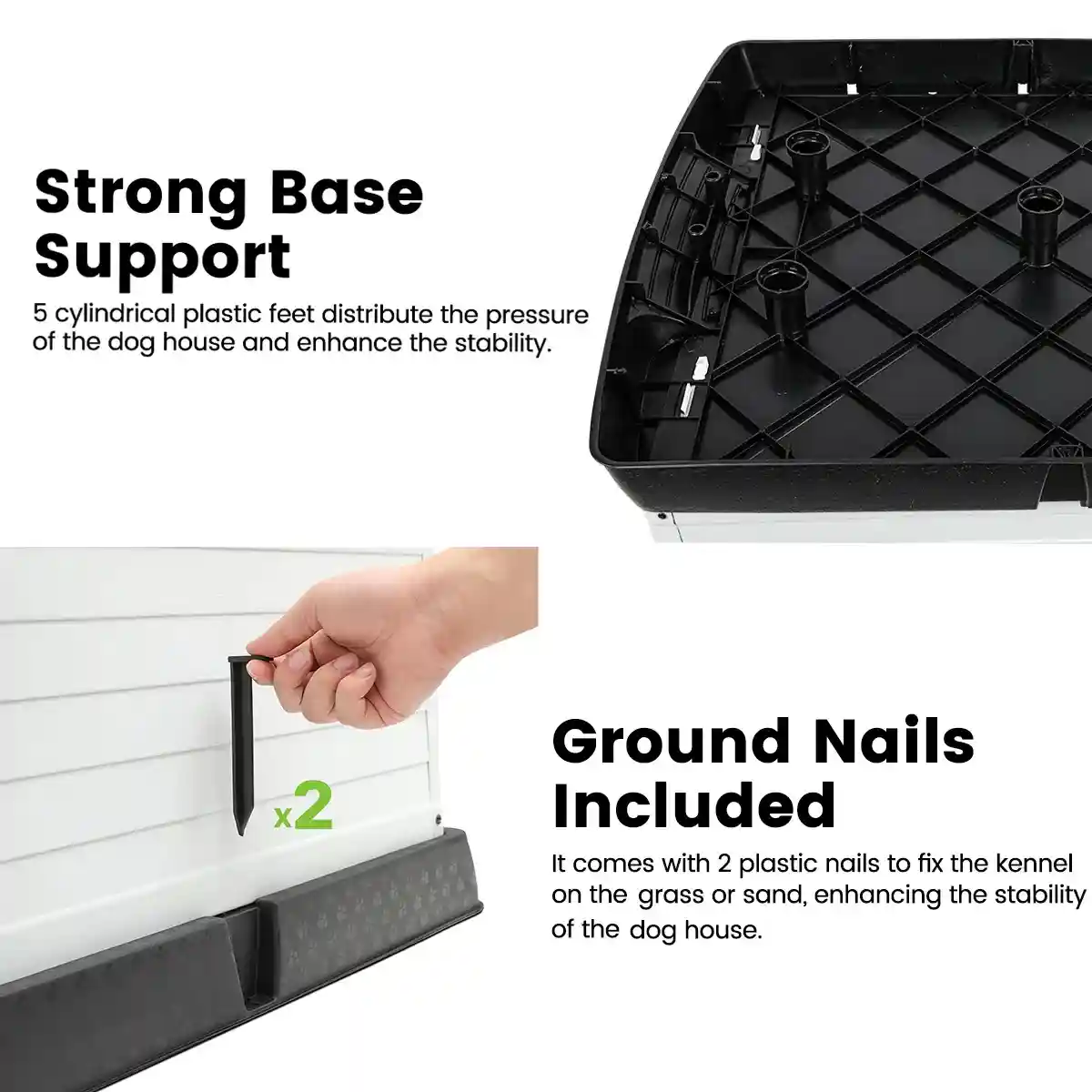 Durable Outdoor Dog House Waterproof Plastic Kennel with Lockable Door - Image 7