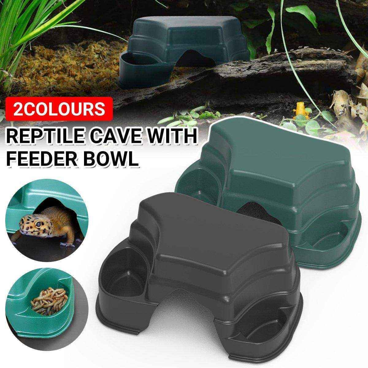 Multi-functional Reptile Cave with Food Basin Water Basin - Image 3