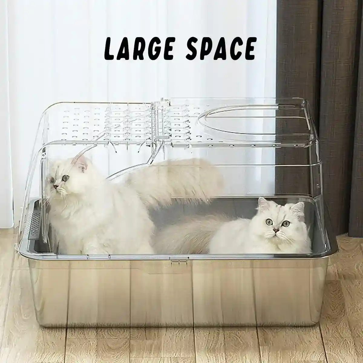 Durable Stainless Steel Litter Box with Flip Cover - Image 12