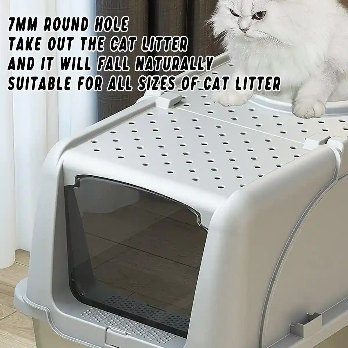 Durable Stainless Steel Litter Box with Flip Cover - Image 8