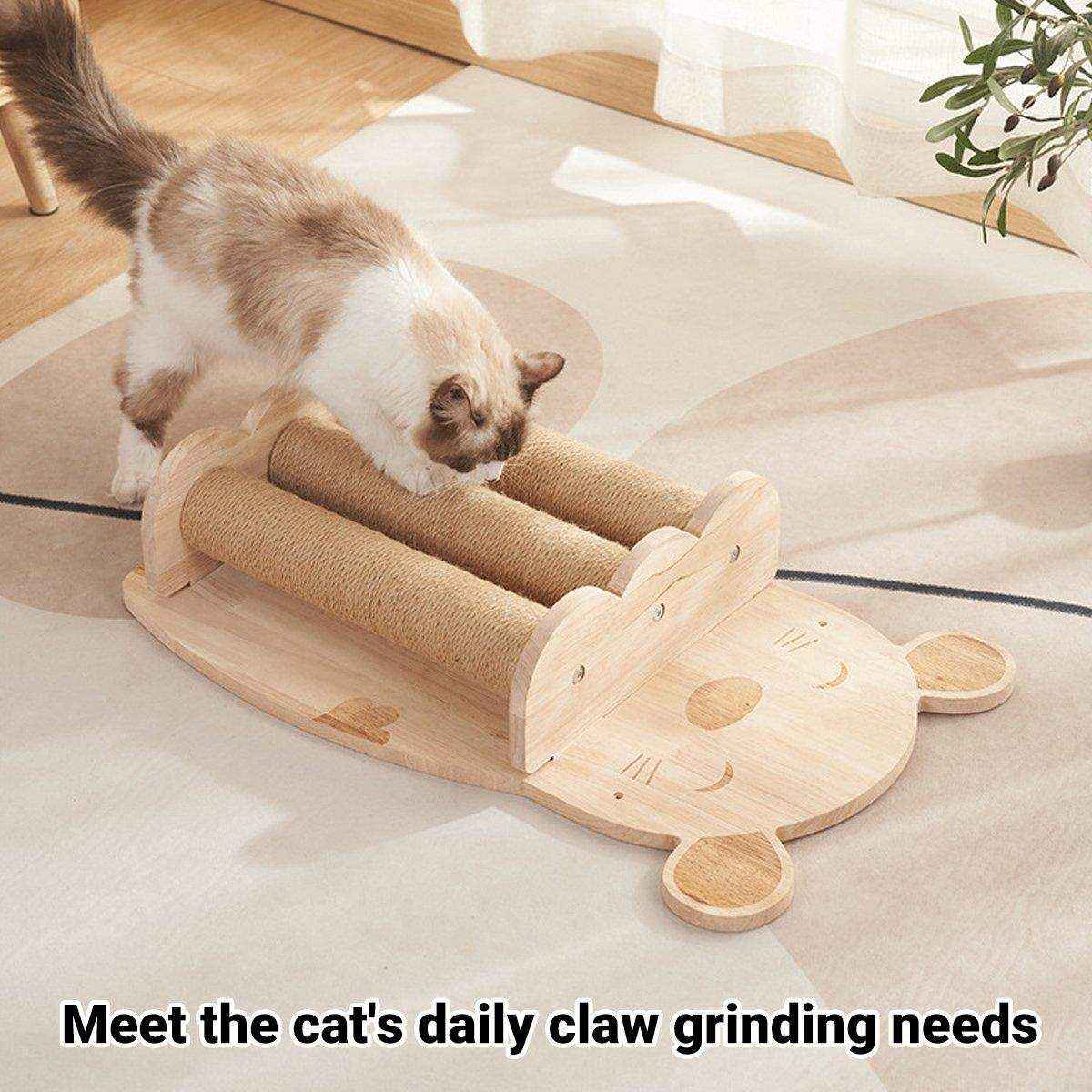 Vertical Sisal Cat Scratching Board Solid Wood - Image 5