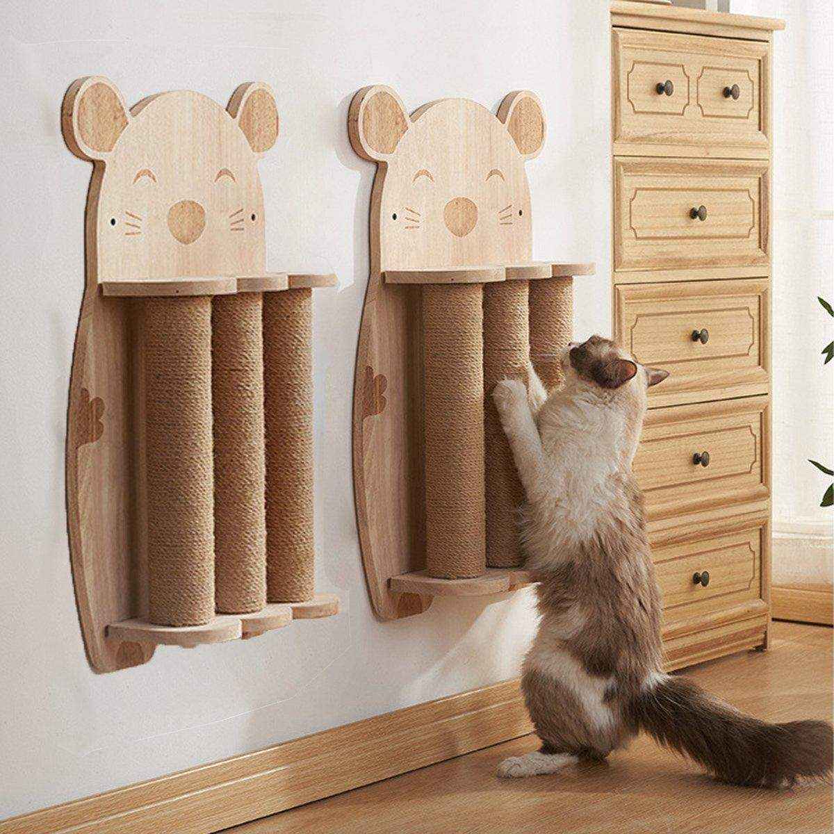 Vertical Sisal Cat Scratching Board Solid Wood - Image 6