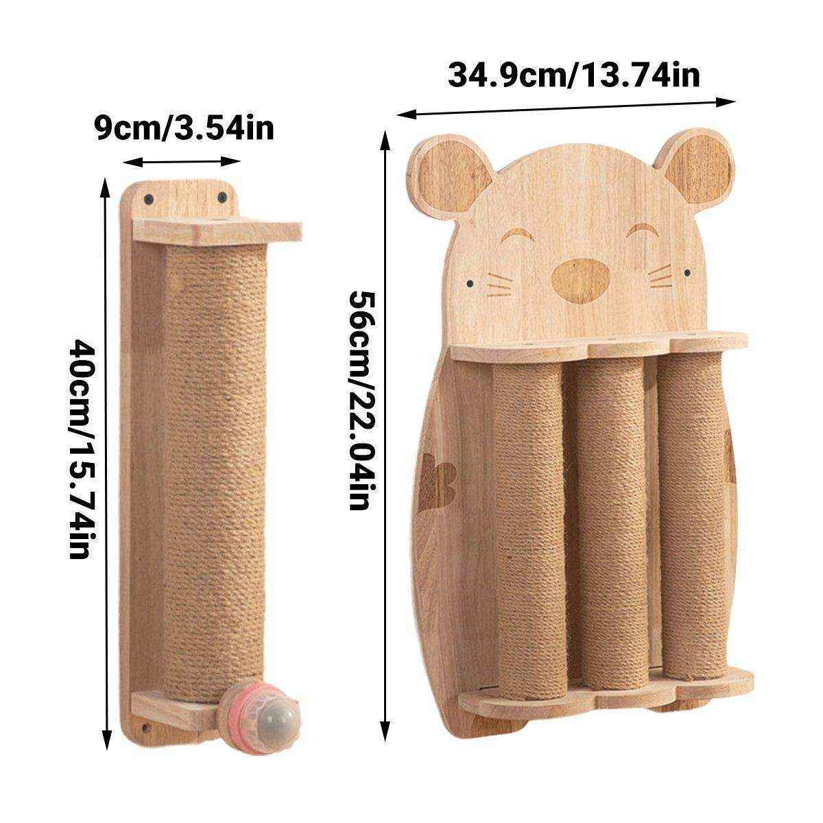Vertical Sisal Cat Scratching Board Solid Wood - Image 8