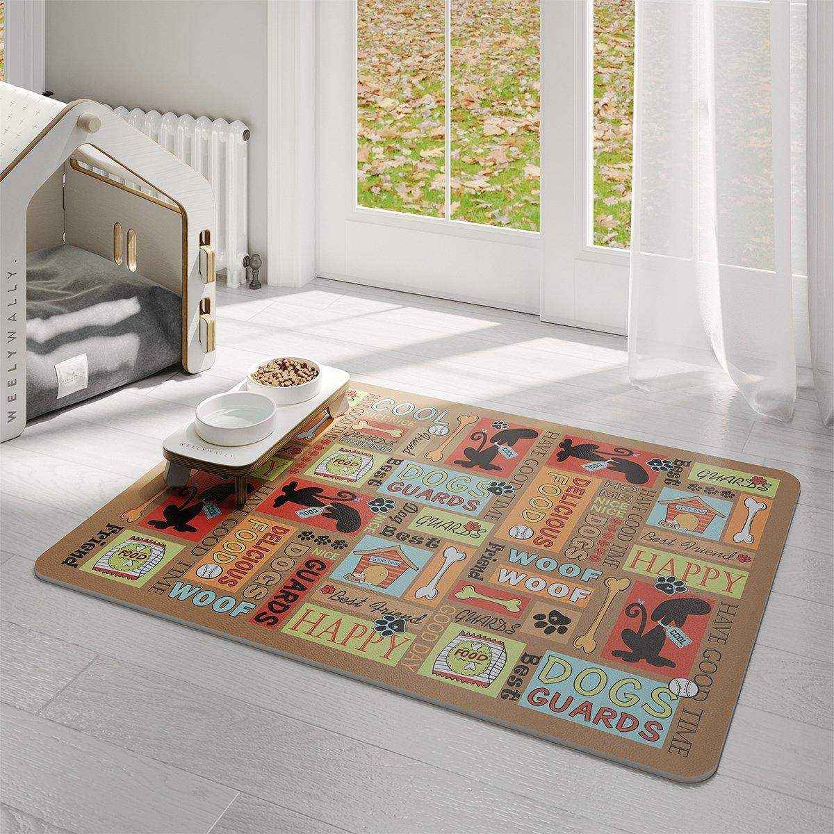 Pet Mat Waterproof Leather Fence Carpet Dog Cat Meal Mat Dog Cage Mat - Image 4