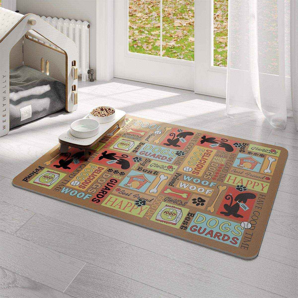 Pet Mat Waterproof Leather Fence Carpet Dog Cat Meal Mat Dog Cage Mat - Image 9