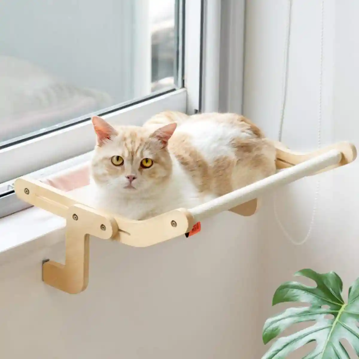 Durable Solid Wood Window Hanging Cat Hammock - Image 16