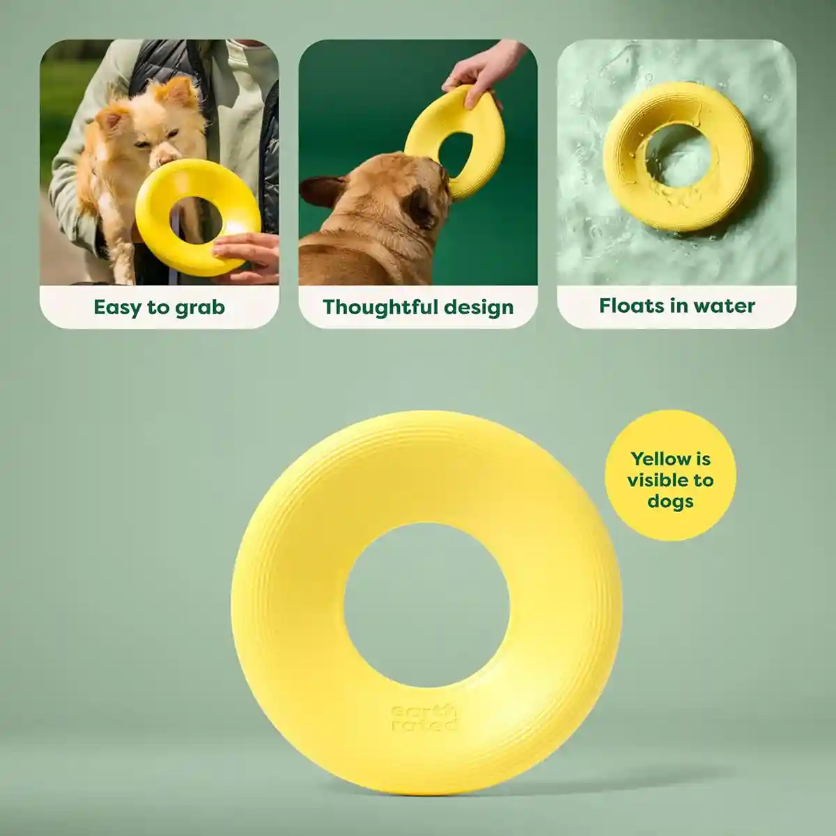 Earth Rated Durable Dog Flyer Toy Floating Flying Disc for Active Fetch Play - Image 3