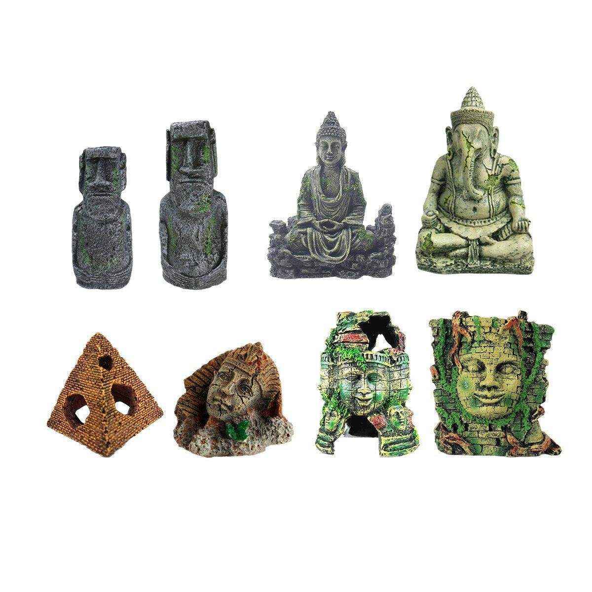 Ancient Easter Island Aquarium Rocks & Resin Decor Ornaments - Image 2