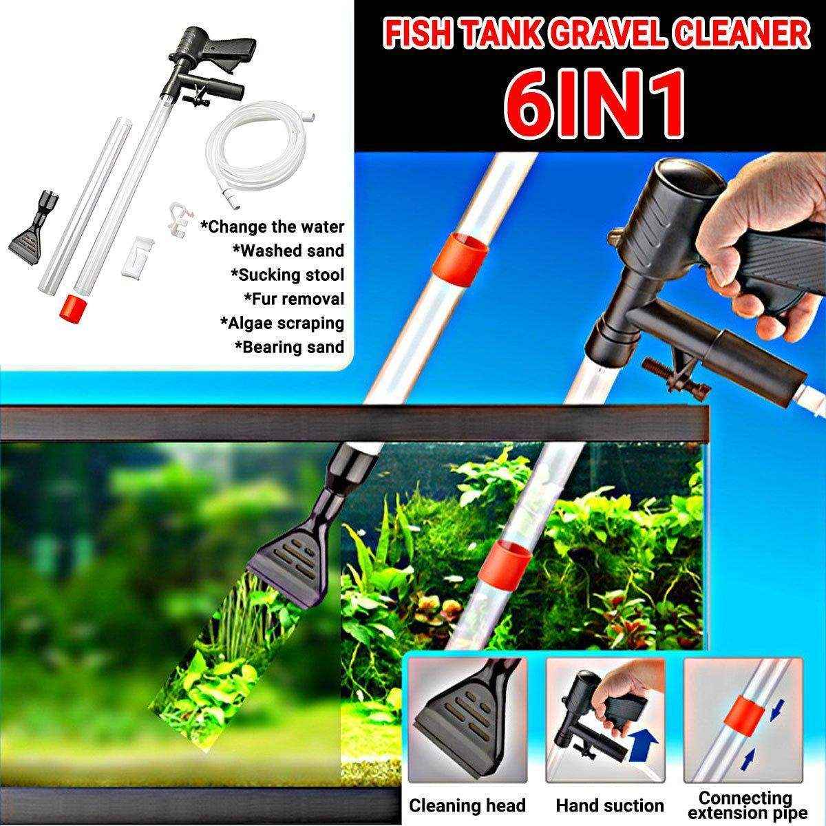 Efficient Fish Tank Gravel Cleaner Multi-functional 6-in-1 Cleaning Kit - Image 9