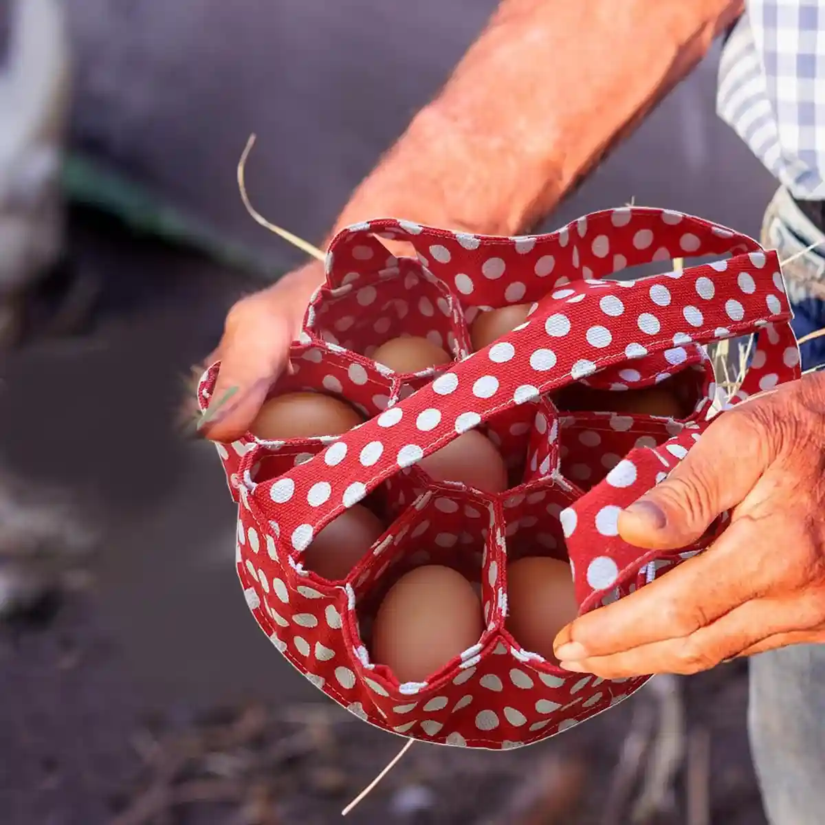 Egg Collecting Basket Durable Fabric Egg Gathering Carrier - Image 8