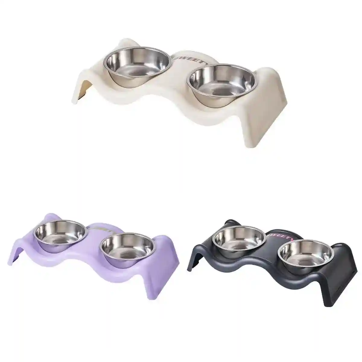 Modern Double Feeder with Elevated Pet Bowl Design for Cats and Small Dogs - Image 2
