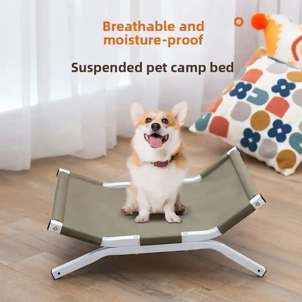 Elevated Pet Camp Bed Breathable Mesh & Steel Frame - Image 3