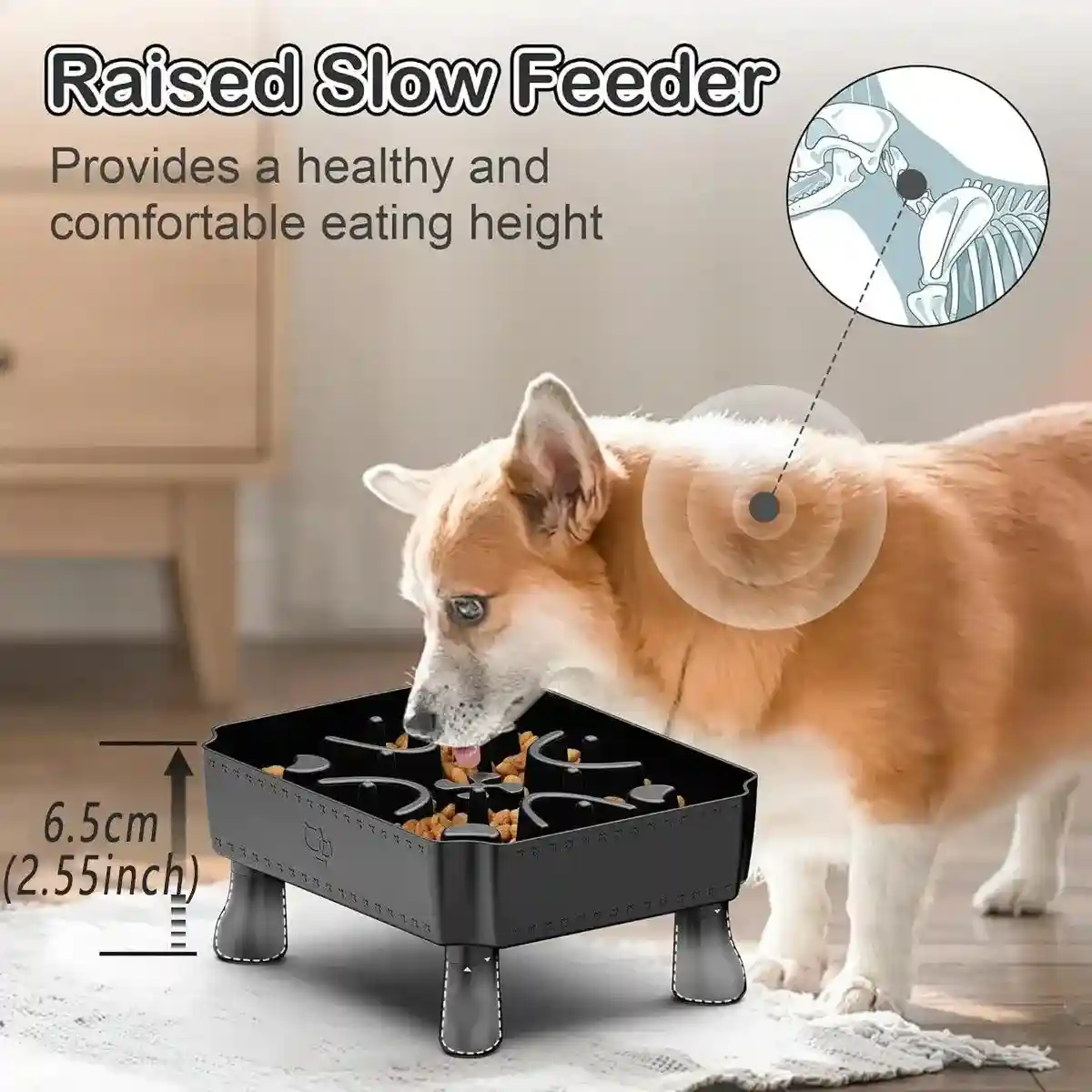 Elevated Slow Feeder Bowl for Pets Large Capacity & Anti-Slip Design - Image 10