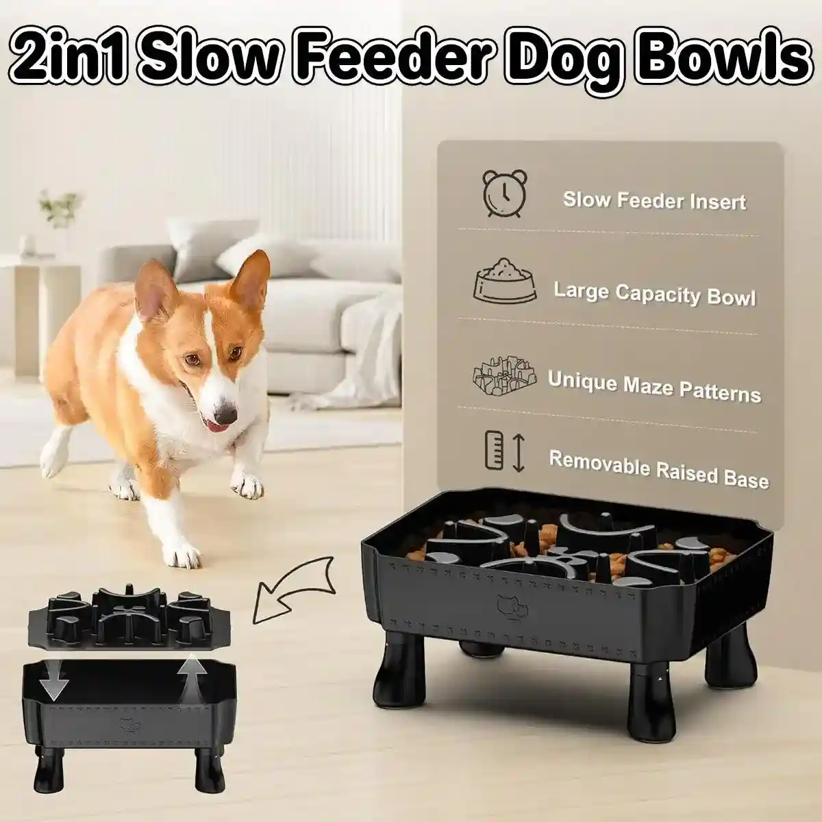 Elevated Slow Feeder Bowl for Pets Large Capacity & Anti-Slip Design - Image 7